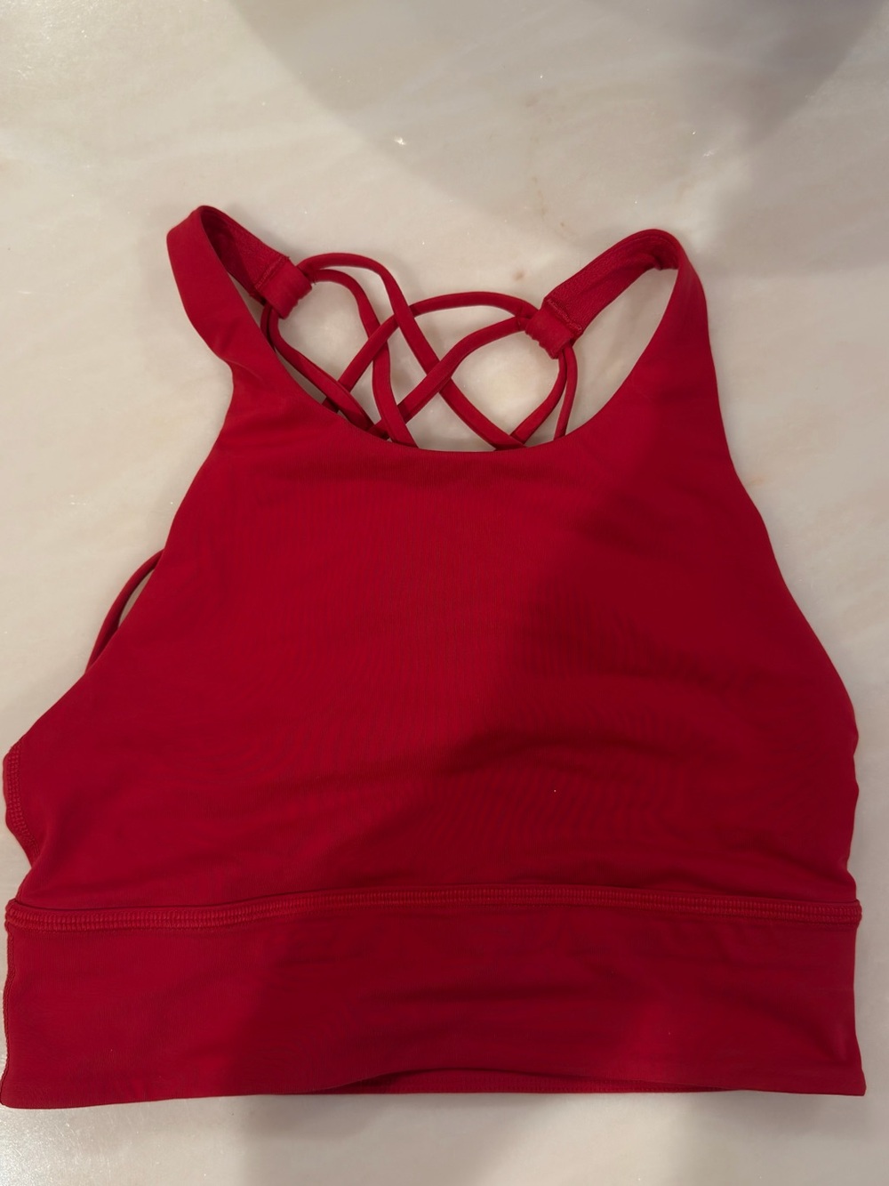 lululemon athletica Red Crisscross High-Neck Sports Bra